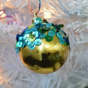 Sequin Dipped Ornaments by Mad in Crafts