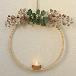 Winter Candle Hoop Wreath by Organize & Decorate Everyday