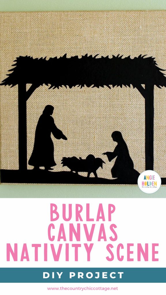 burlap canvas nativity scene