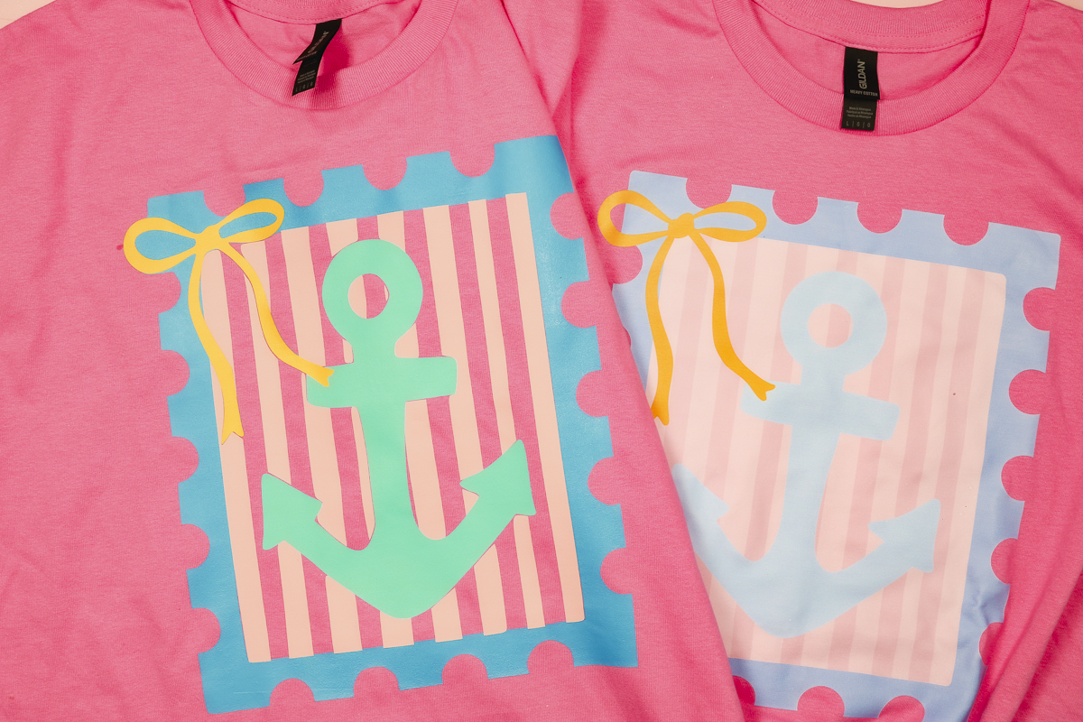 Cricut vs DTF finished shirts landscape.