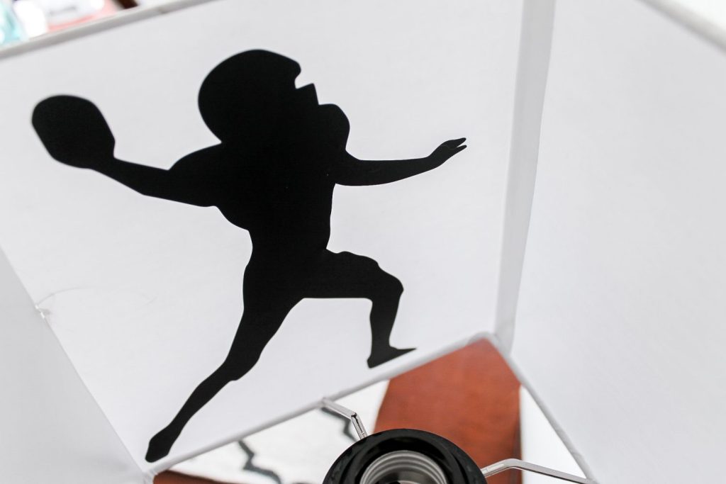 vinyl added to the inside of a lampshade