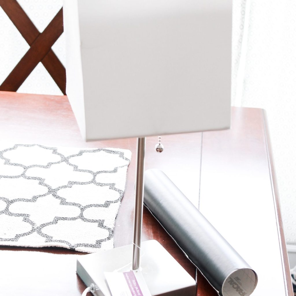 lamp with a block-style shade