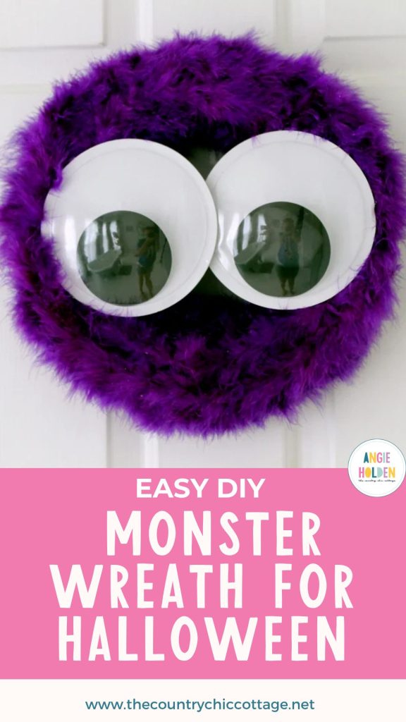 easy DIY monster wreath for Halloween