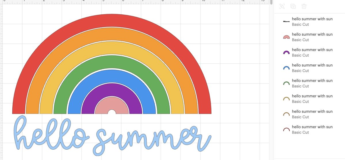 Free Hello Summer SVG in different colors.