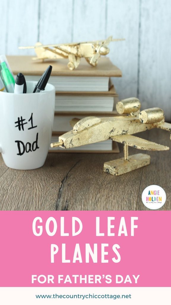 diy gold leaf planes for father's day