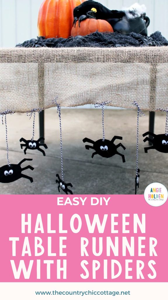 Halloween table runner with spiders