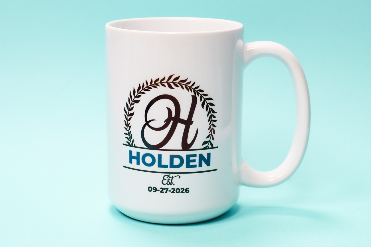 Finished sublimation ceramic mug.
