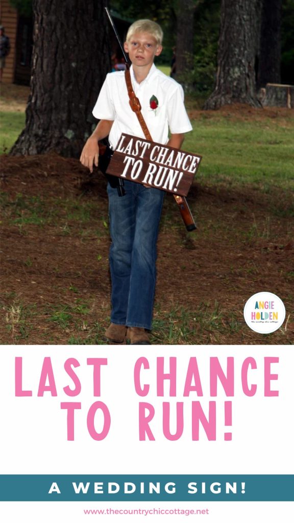 last chance to run wedding sign