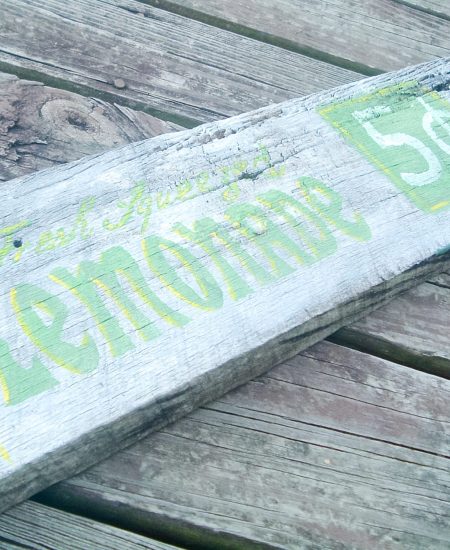 wooden lemonade sign made with a cricut