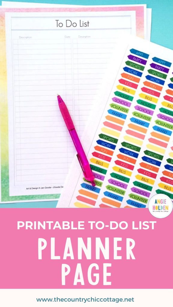 printable to do list planner page