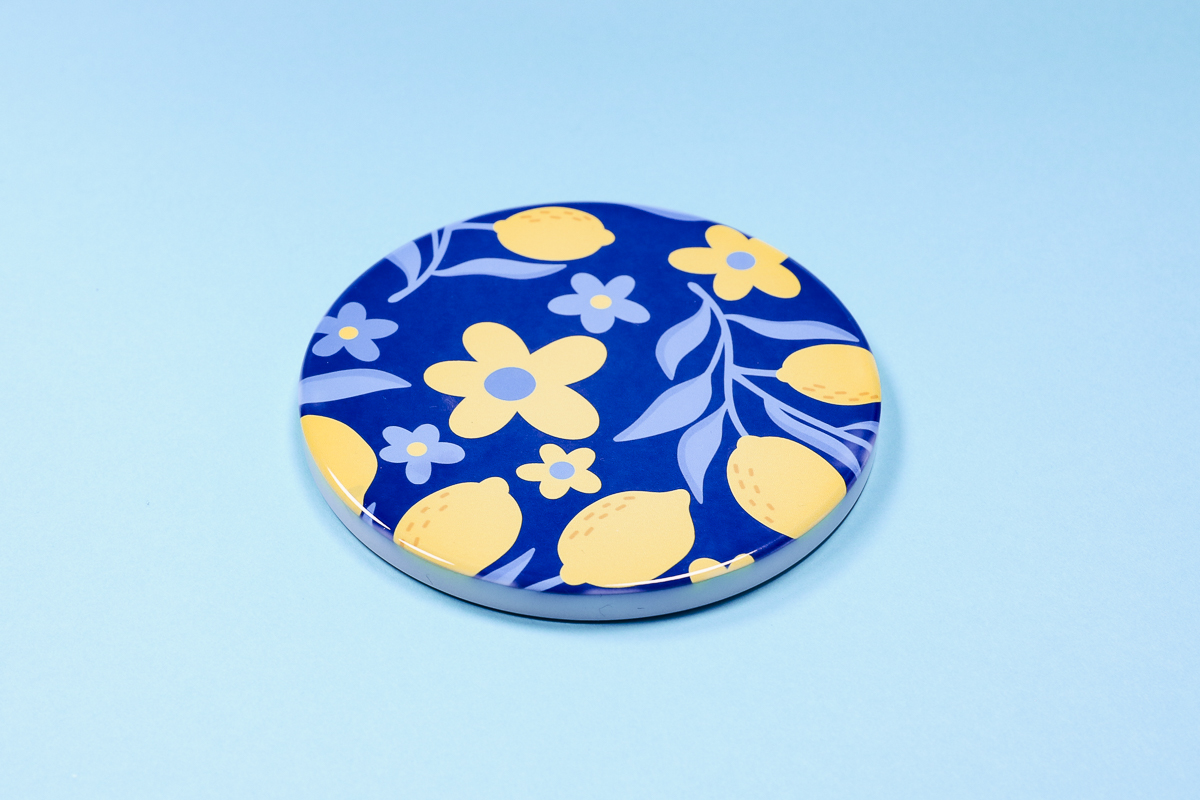 Finished vacuum sublimation coaster.
