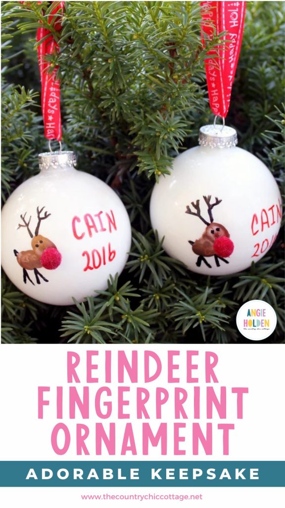 reindeer fingerprint ornament