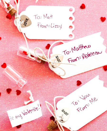 Valentine message in a bottle