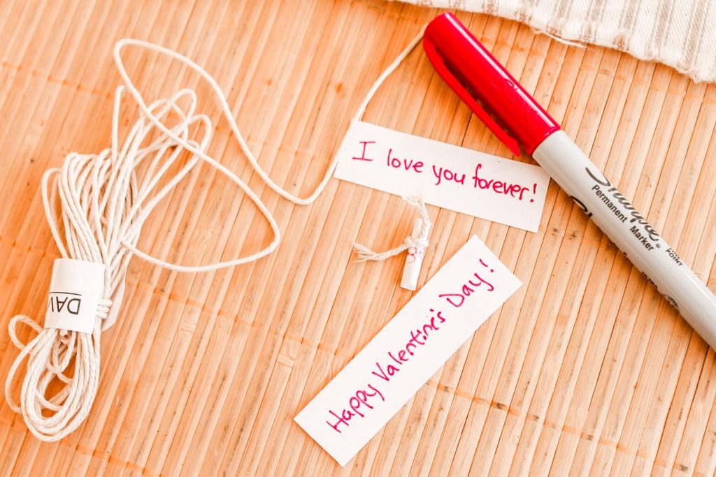 writing messages of love