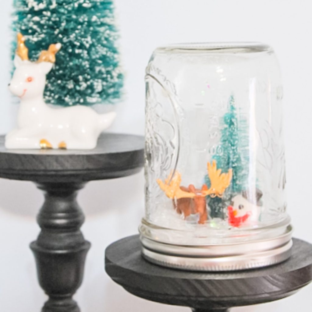 winterscape in a mason jar