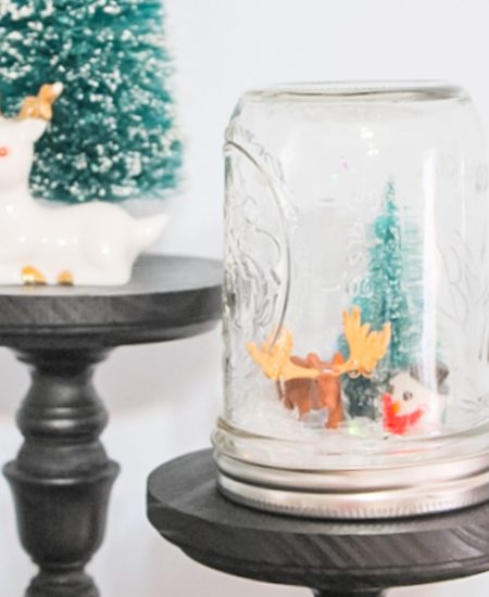 winterscape in a mason jar