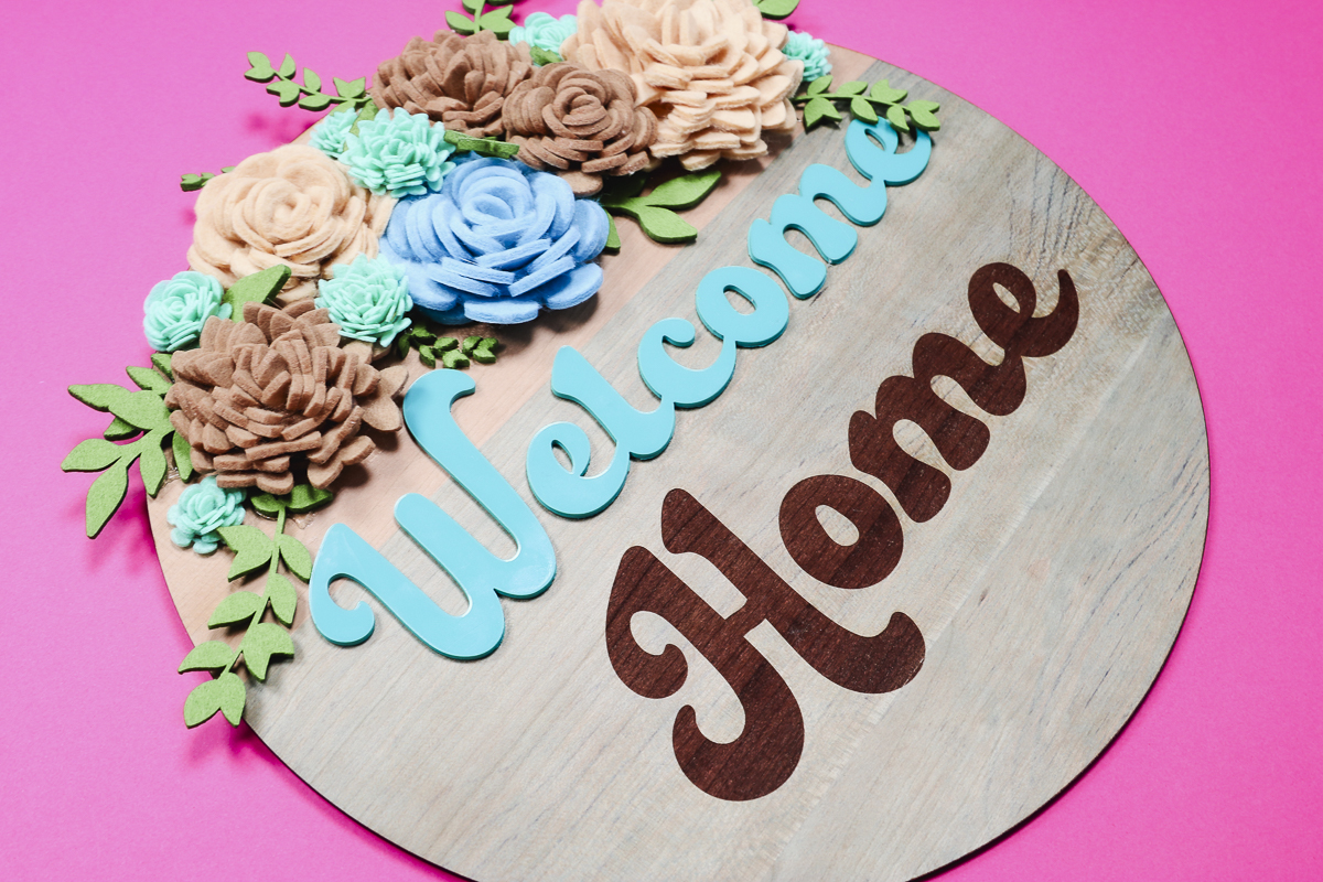 Finished round wood sign.