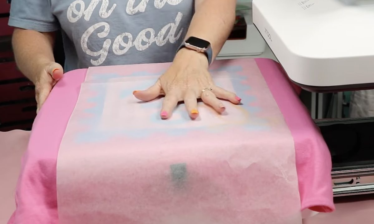 Cover DTF with protective paper and post press.