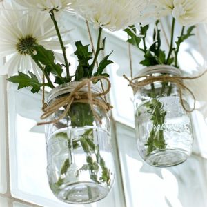 Mason Jar Window Treatment by It All Started With Paint