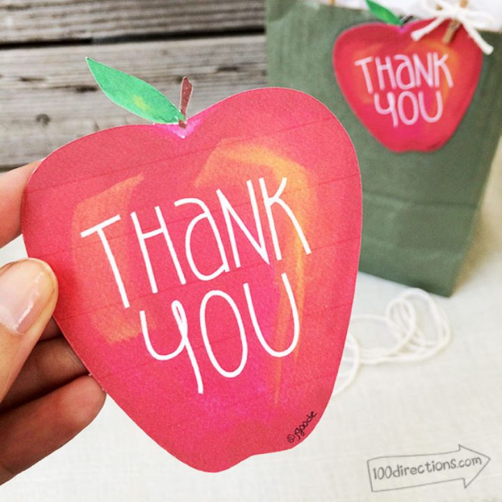 Teacher Appreciation Thank You Gift Tag Square Image