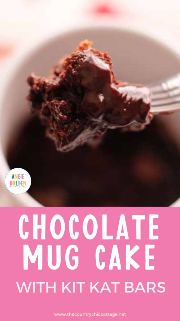 chocolate mug cake with kit kat bars