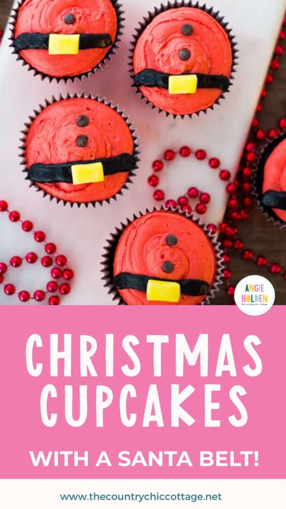 Christmas cupcakes with Santa belt