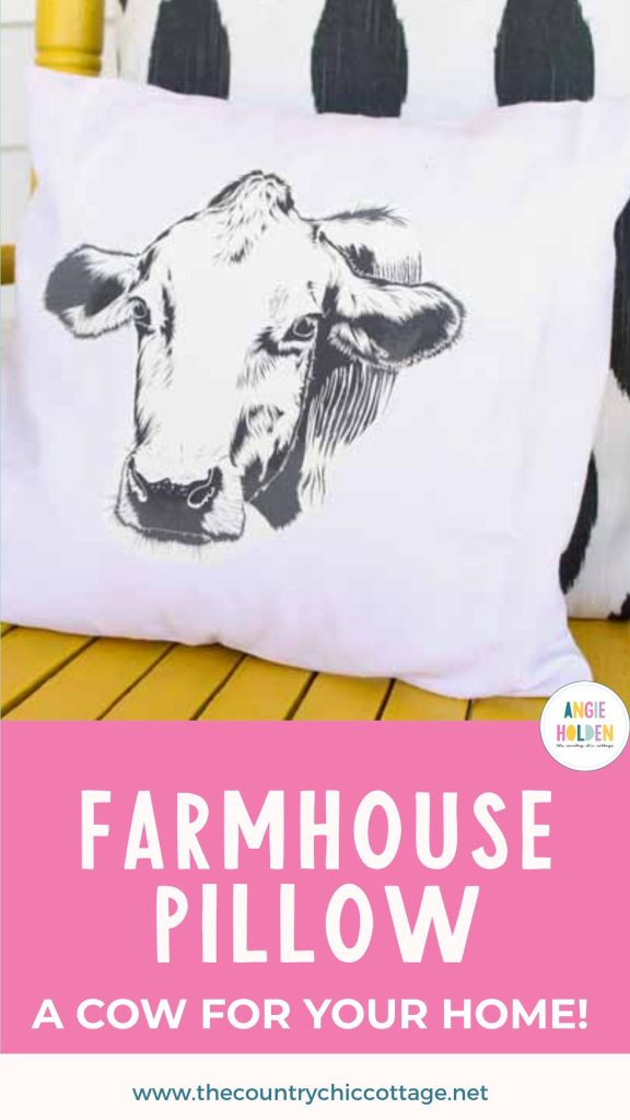 cow farmhouse pillow