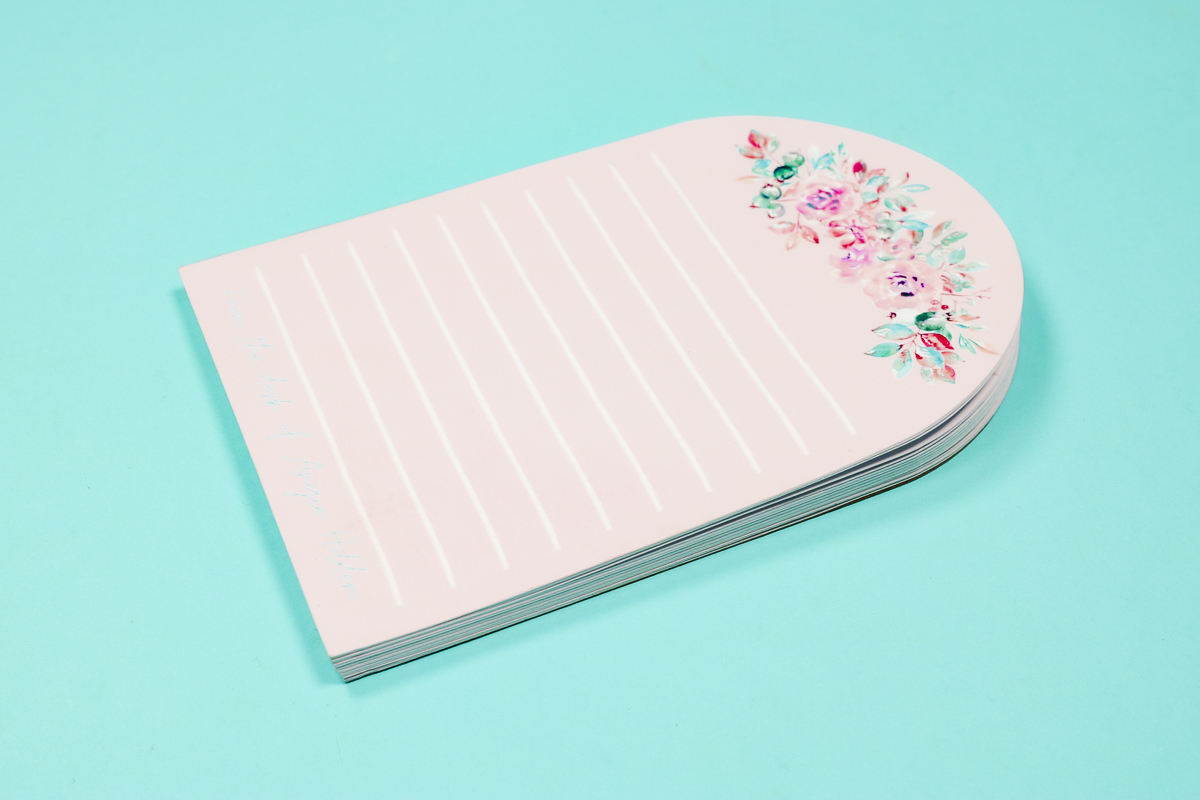 Finished custom notepad - horizontal.