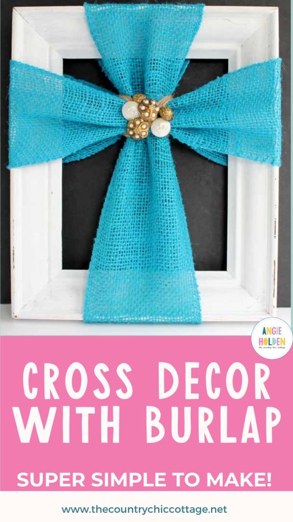 cross decor with burlap