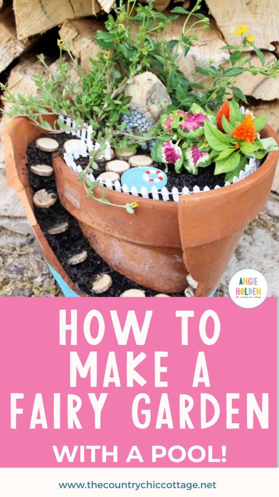 fairy garden with a pool