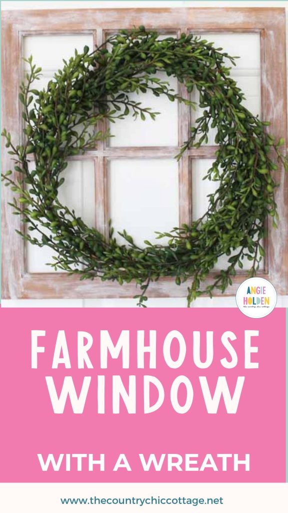 farmhouse window with a wreath