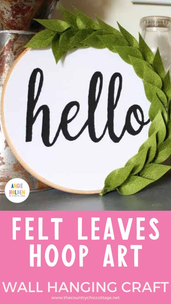 felt leaves hoop art