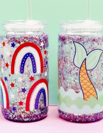 Finished Glitter Snowglobe Tumbler - square