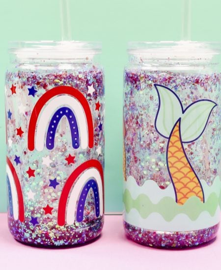 Finished Glitter Snowglobe Tumbler - square