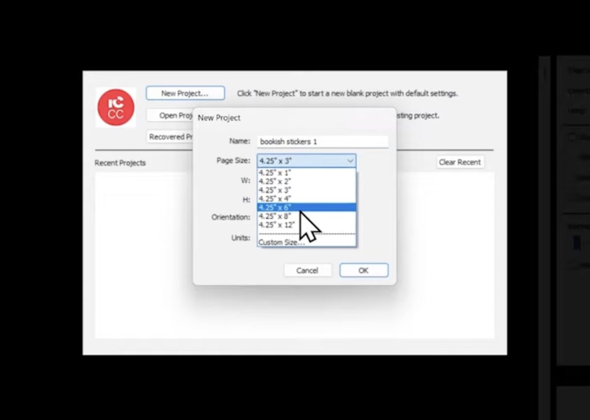 Select the page size you want to print.
