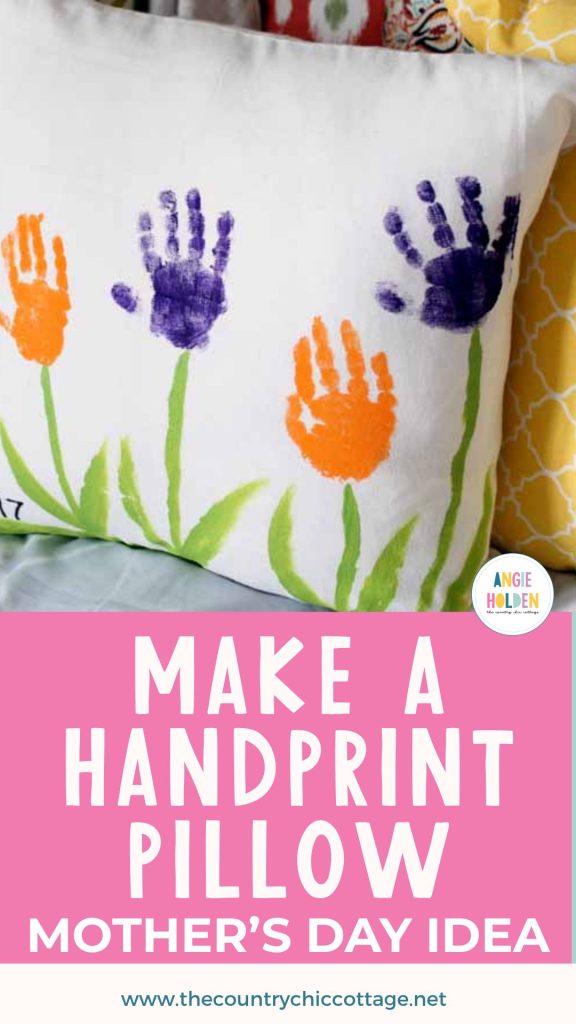 make a handprint pillow mother's day idea