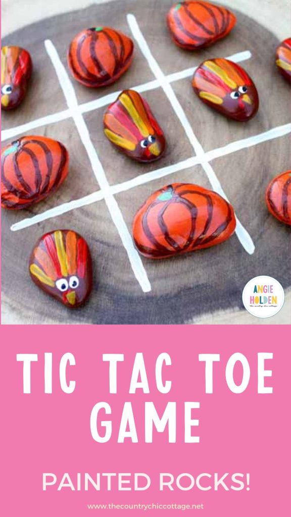 painted rocks tic tac toe game