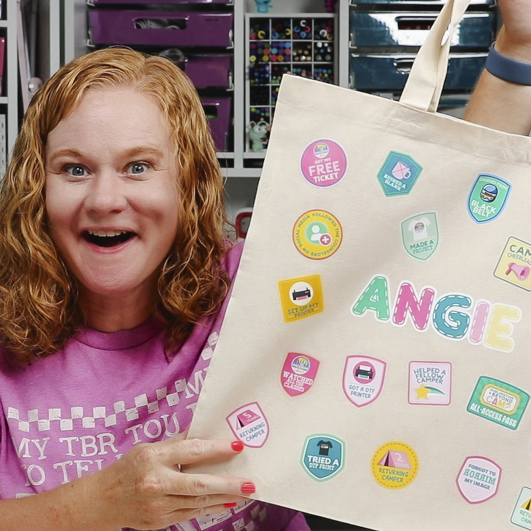 Custom patch tote with DTF.