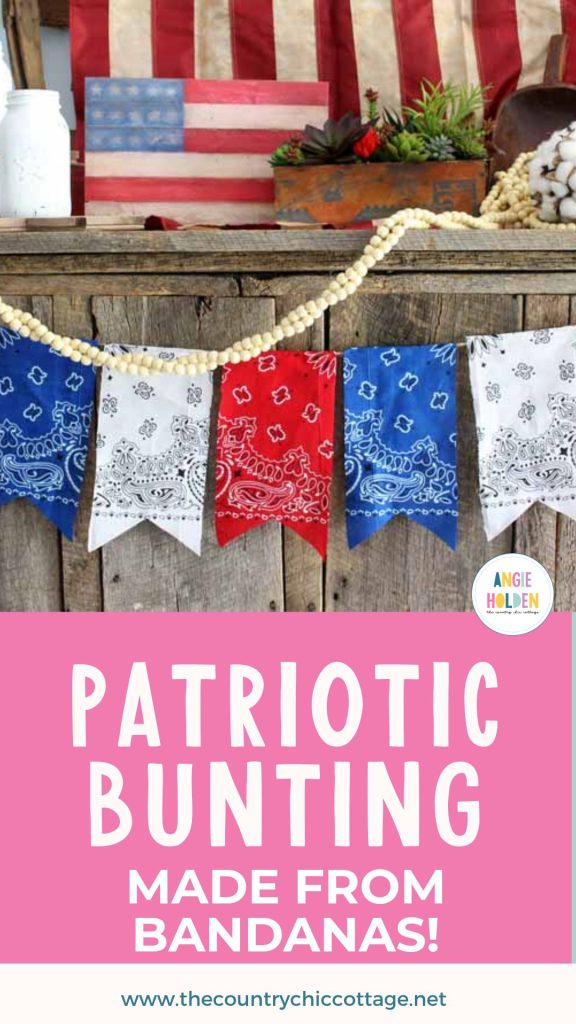 patriotic bunting made from bandanas
