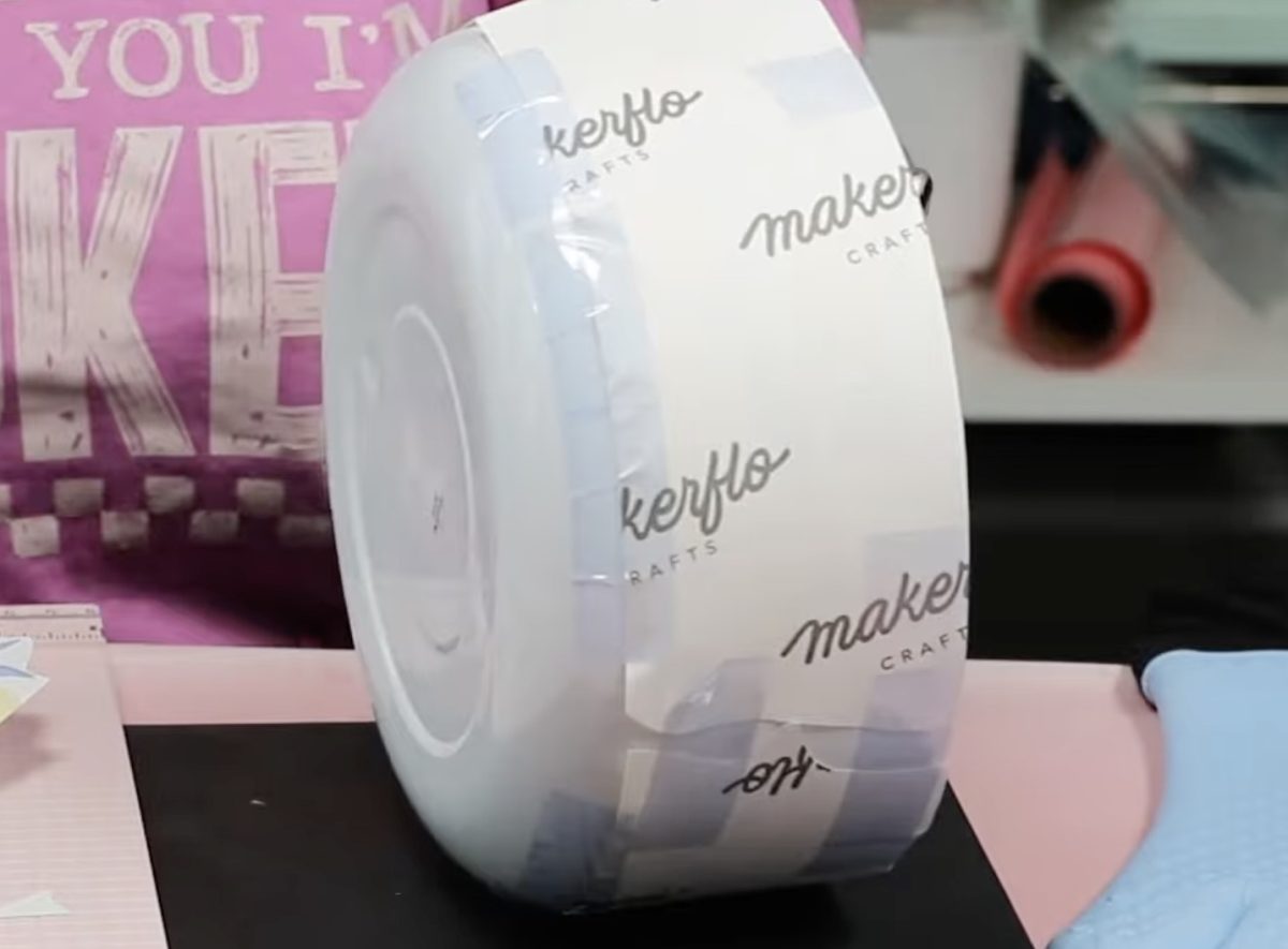 Secure the print with tape along the top and bottom edges.