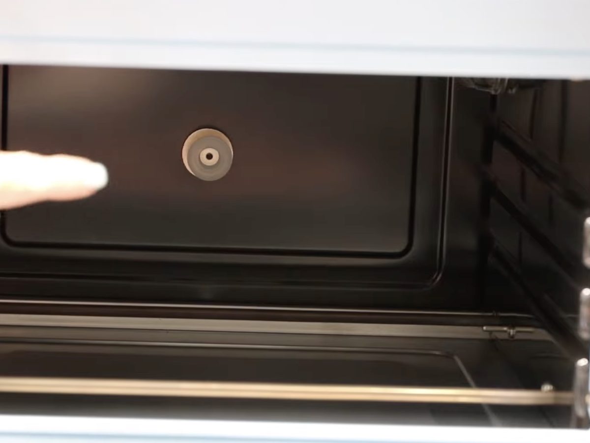 Vacuum hole at the back of the oven.