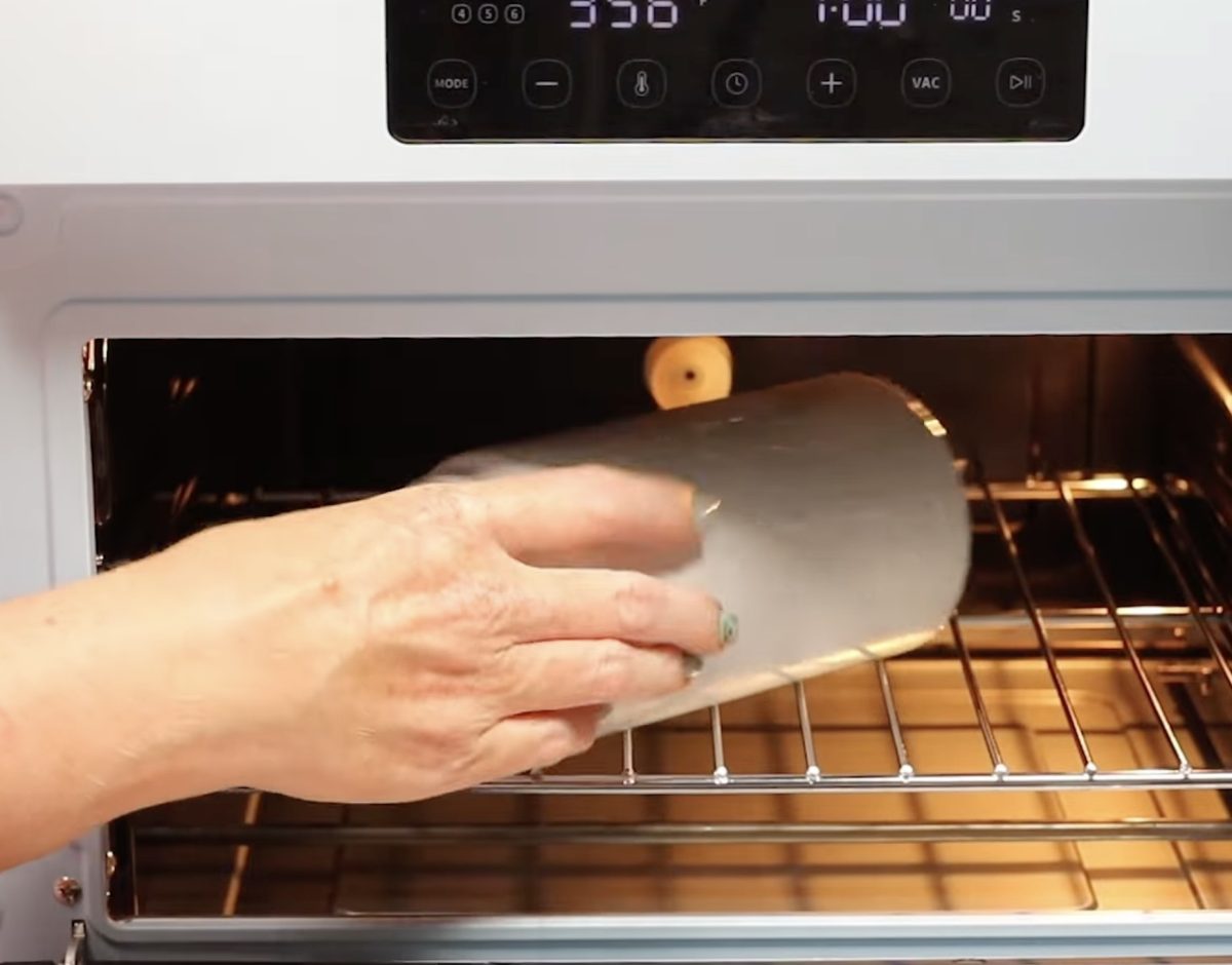 Place the wrapped blank in the oven.