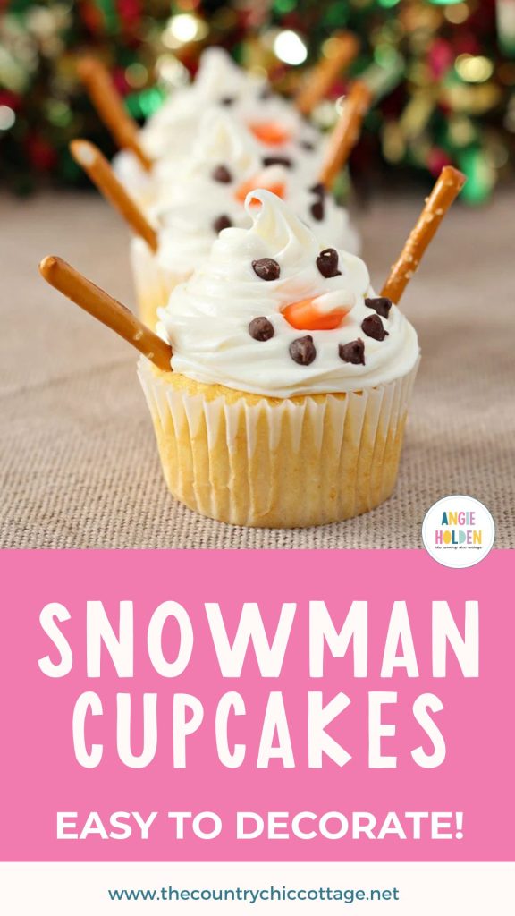 snowman cupcakes