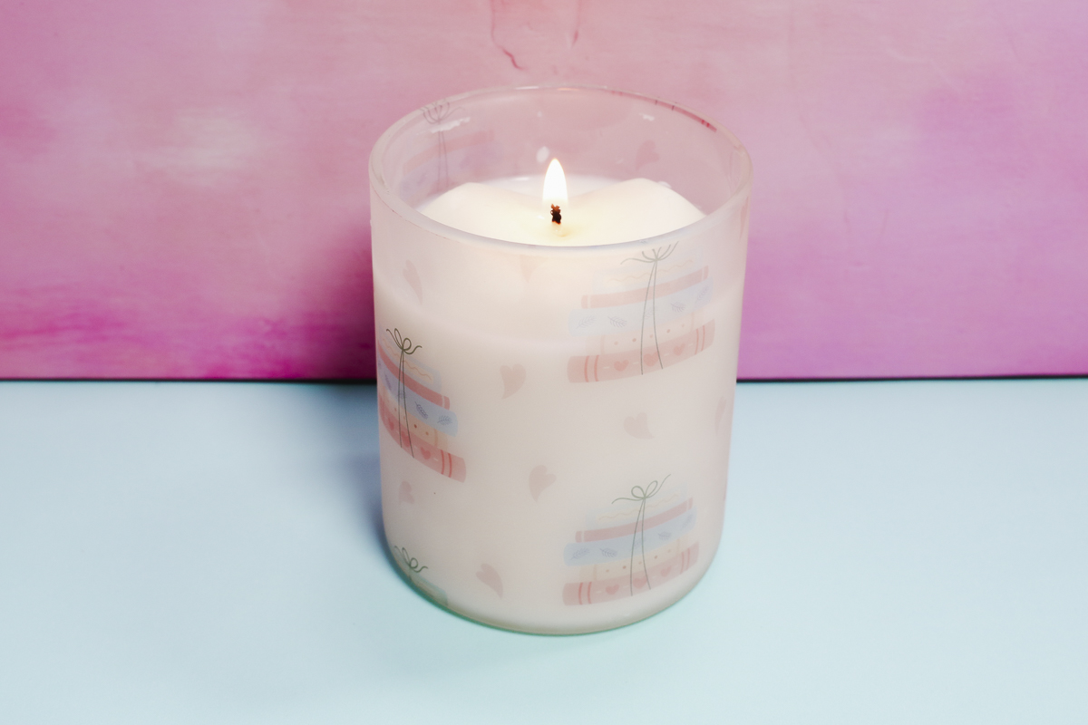 Finished sublimation candle.