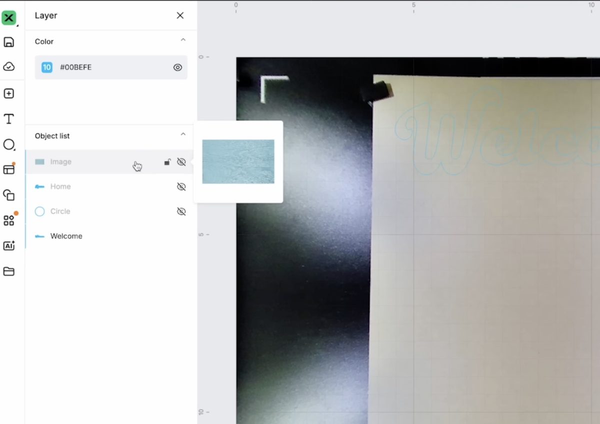 Hide the layers you're not cutting on this material.