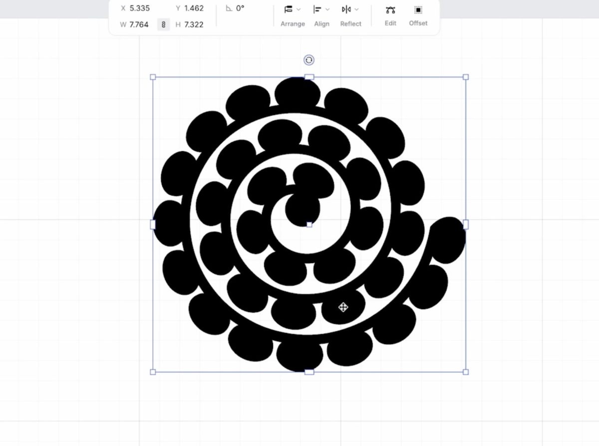 Upload rolled flower cut file.