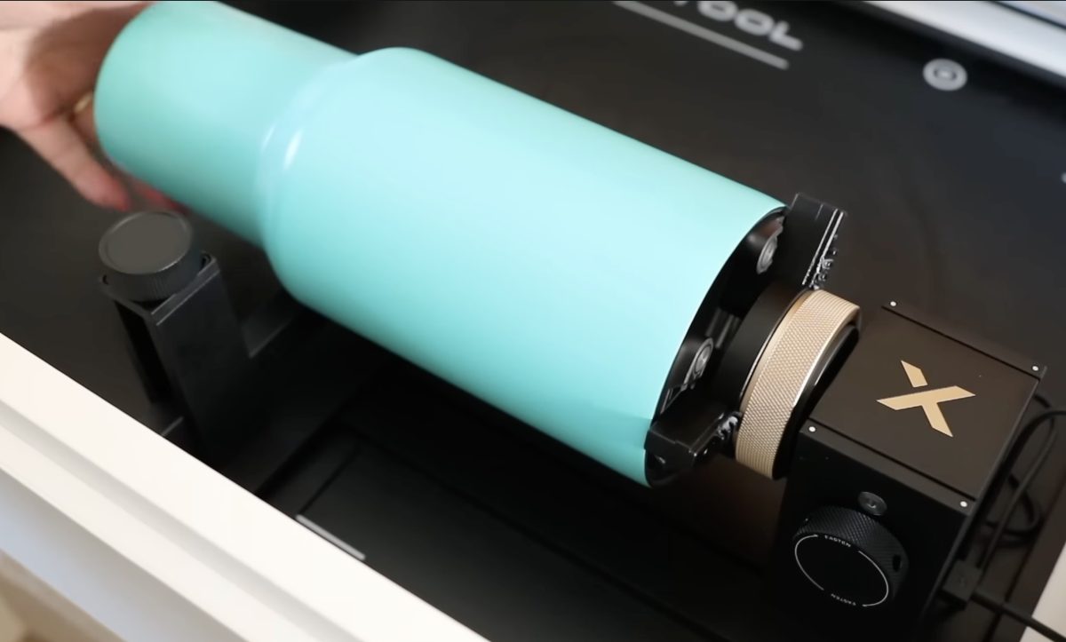Add the tumbler to the rotary accessory.