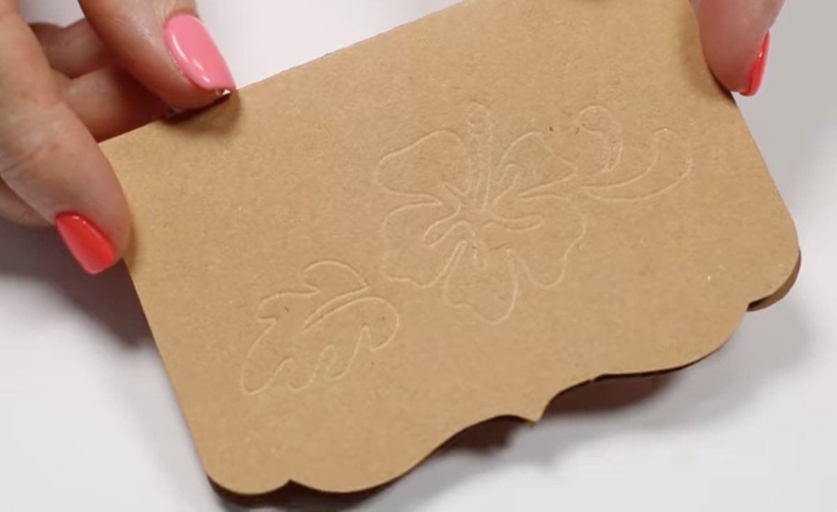 Cricut deboss tool on cardstock.