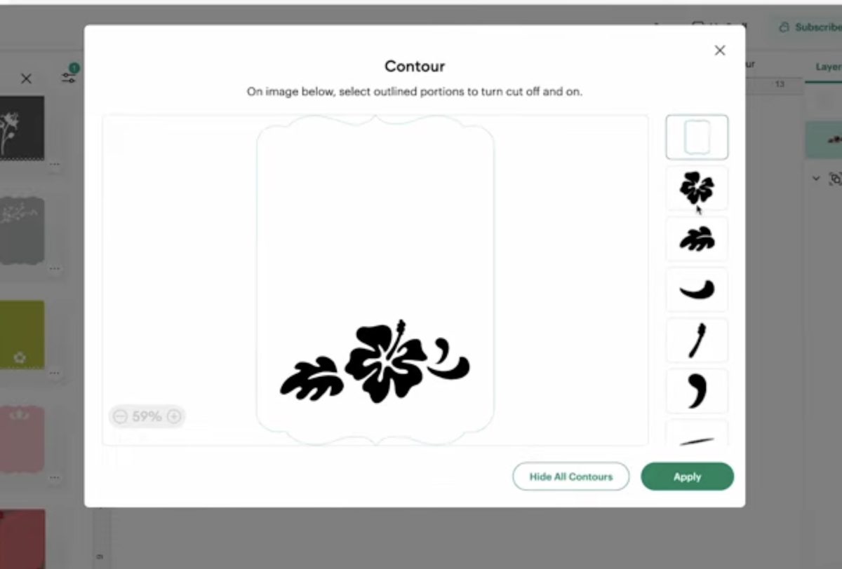 Remove the outer card with the Contour tool.