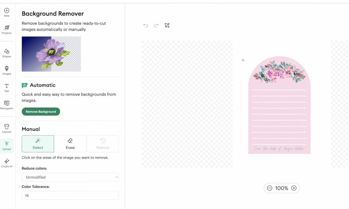 Upload the design in Cricut Design Space.